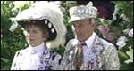 Pearly king and queen in traditonal dress