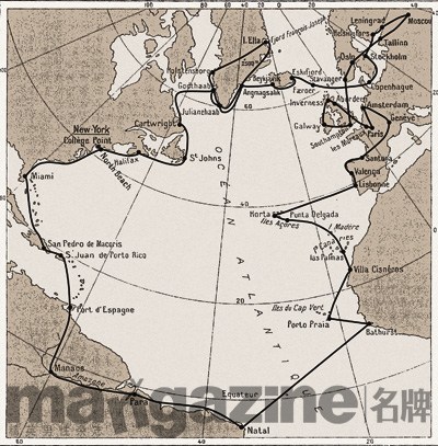 lindbergh_atlantic_flight_map