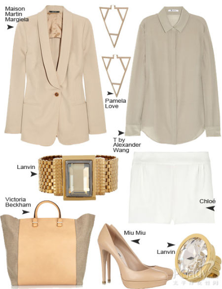 裸色西装搭配推荐