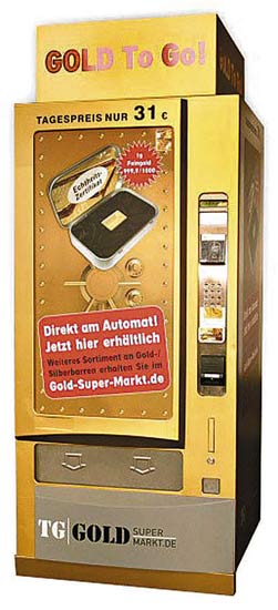 德推出黄金自助贩卖机 买金条易如买巧克力(图