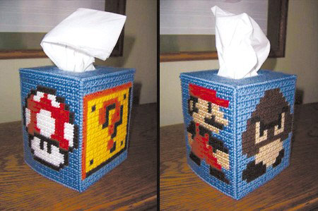 其中以马里奥主题和世嘉经典游戏机造型的纸巾盒最为抢眼,得到