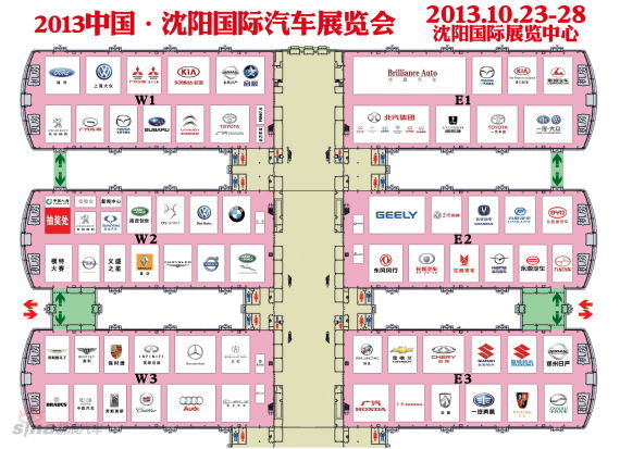 2013沈阳车展展位图