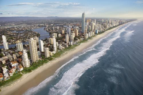 Gold Coast stretches 42 kilometers