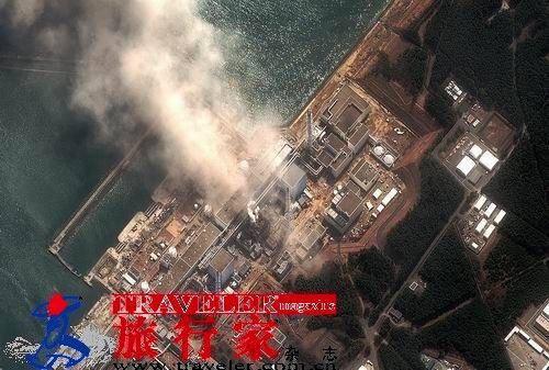 Satellite images show that the Fukushima nuclear power plant in the March 11, 2011 great Kanto earthquake damage after the situation.
