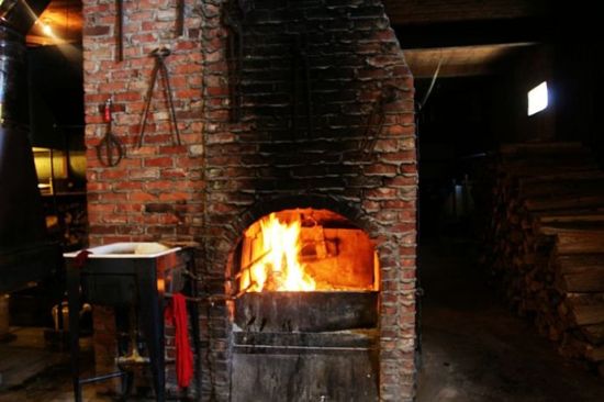 Sugar refining room fireplace
