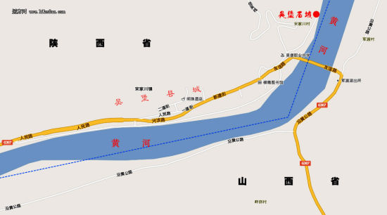 吴堡石城位置图   █ 当地交通   吴堡县的地理优势十分明显.