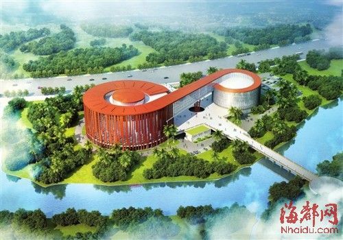 Putian museum is shaped like a two-edged Ruyi (aerial view renderings)