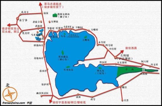 泸沽湖地图高清 运动裙