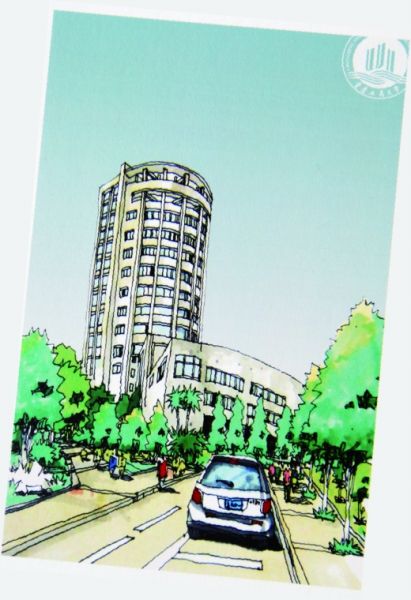 重庆工商大学学生 手绘重庆美景明信片