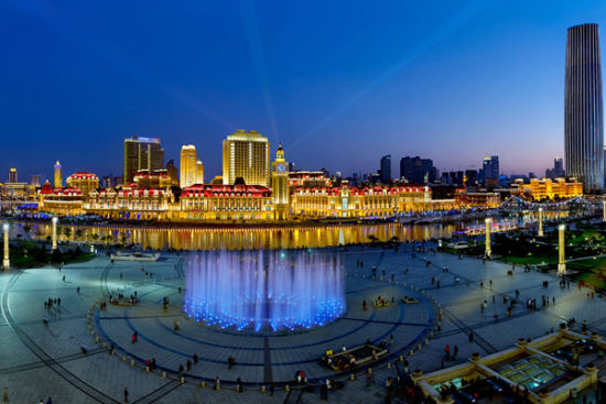 京津冀摄影2日游 天津津湾广场夜景迷人_新浪旅游_新浪网