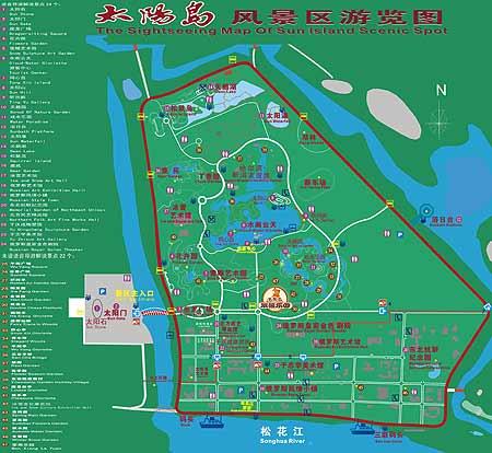 哈尔滨太阳岛景区导游图(图)