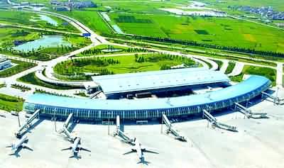 宁波栎社国际机场俯视图