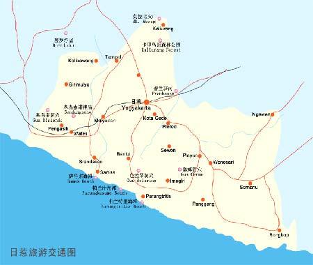 印度尼西亚日惹交通地图