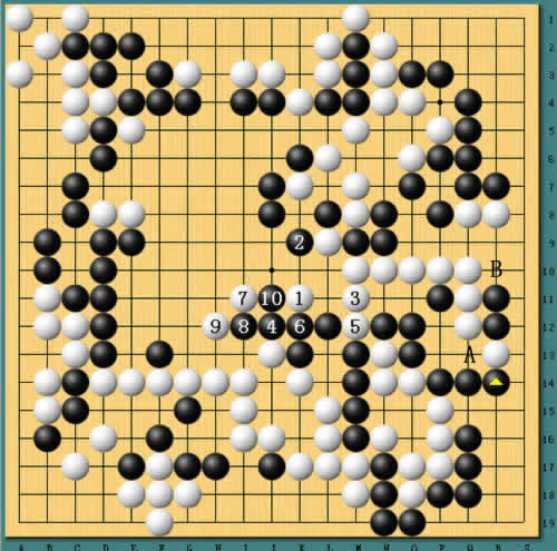 追光者葫芦丝谱降b-图6:接上图,白棋在中央出头,最后的一线希望.不过李昌镐计算精