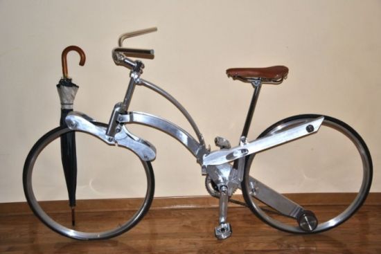 意大利设计师推出可折叠自行车长仅66厘米_骑