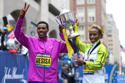 波士顿马拉松非洲选手分获男女冠军 迪巴巴第2