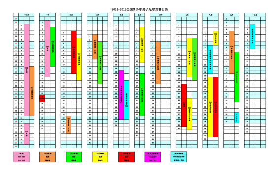 2011-2012年全国青少年男子足球竞赛日历_国