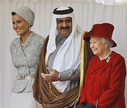 卡塔尔王室成员与英国女王