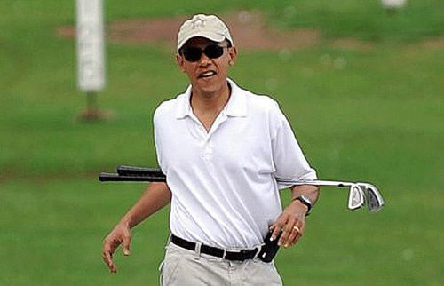 奥巴马打高尔夫球