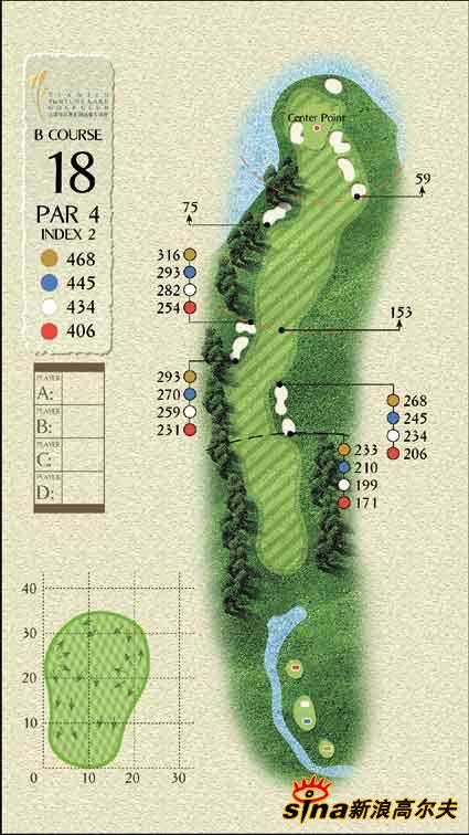 图文-天津松江团泊湖高尔夫球场 ab场18号洞468码