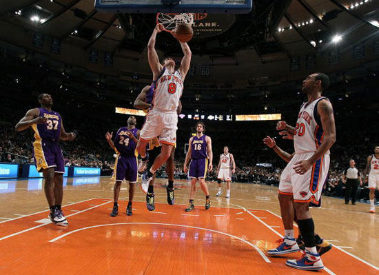 图文-[常规赛]湖人VS尼克斯 加里纳利双手暴扣