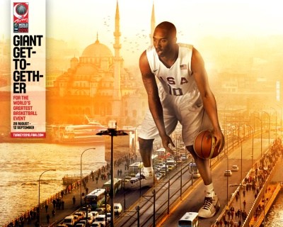 图文-2010年FIBA男篮世锦赛海报 科比横跨欧亚