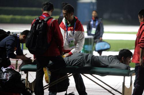 刘翔现场接受足疗进场竟被要求需出示证件(图)