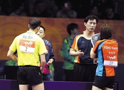 安宰亨与刘国梁分别指导队员男乒团体半决赛,中国军团毫不意外地3比0