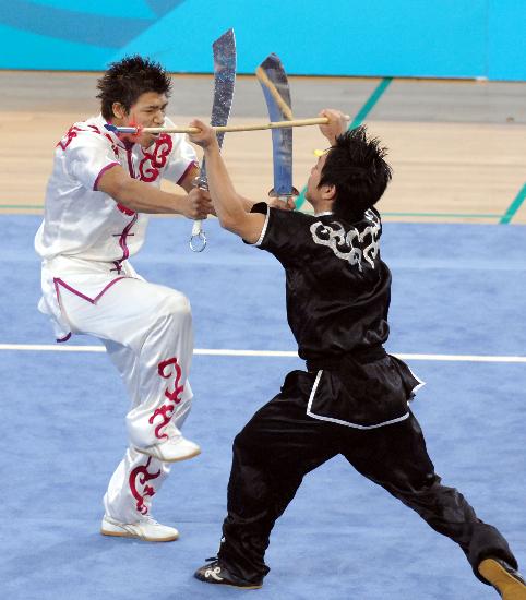 图文武术世锦赛男子对练赛况双刀难撼红缨枪