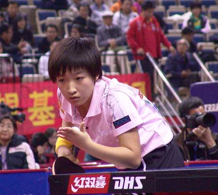 图文-乒乓球全国锦标赛混双决赛刘诗雯蓄势待