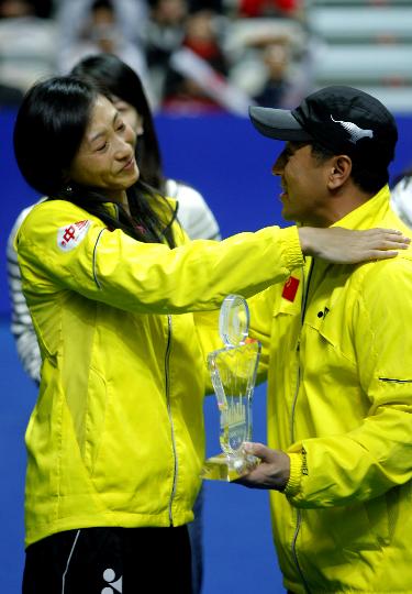 图文-羽毛球队六名队员退役仪式张宁不舍李导教诲