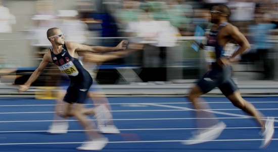 图文-田径世锦赛男子4x400米接力 美国队