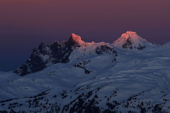图文-高山滑雪超级两项全能 惠斯勒山的清晨美