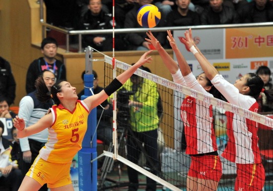 图文-女排联赛北京3-0天津-新华社记者,中国女
