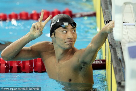 图文-亚运男子100米仰泳决赛 诡异的庆祝_综合