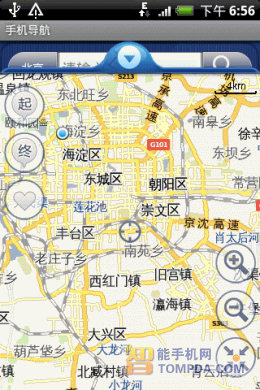 中国移动手机导航高德浏览版地图显示界面