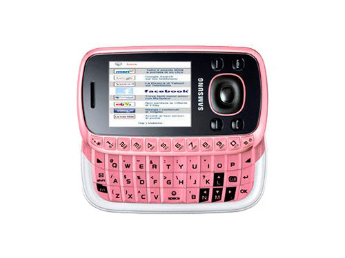 粉色的三星b3310手机这款手机除了相当拉风之外,所配备的qwerty键盘也