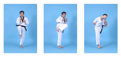 跆拳道组合动作3个图片