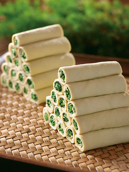 小南国年菜:荠菜菌菇百叶卷(图)