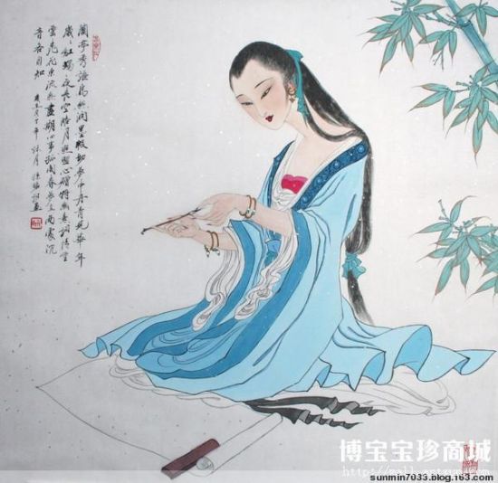 《孙敏 易安诗意图 》[图片来源:博宝宝珍商城]