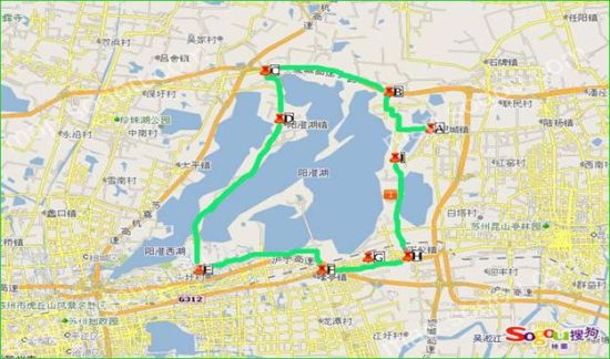 阳澄湖自行车环岛路线图片