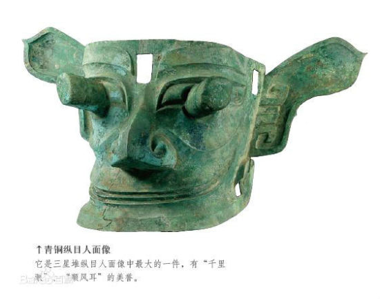 三星堆曾出土"青铜纵目人面像"