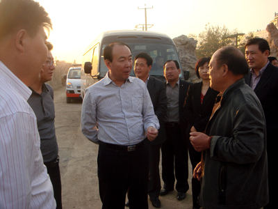 灵璧县领导唐庆明,李朝晖检查灵双路沿线乡镇拆迁拆违工作