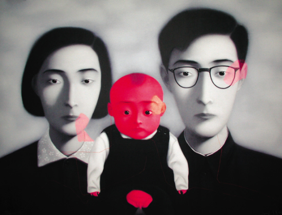 张晓刚 《大家庭》 版画 (the tolman collection画廊提供) 上海艺博