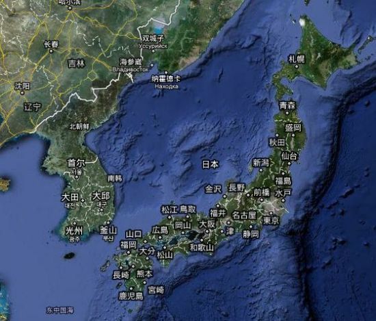 日本卫星地图图片
