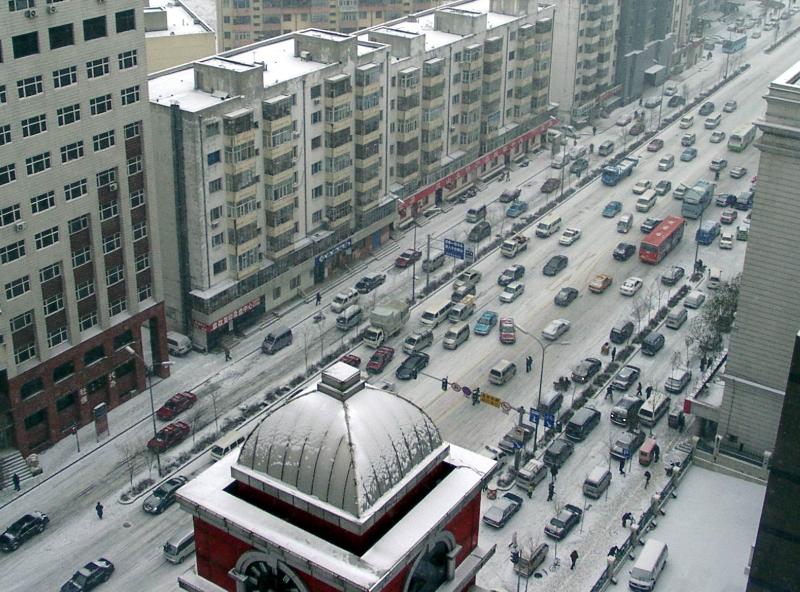 哈尔滨飘落2007年的第一场雪