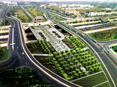 北京永定门南中轴广场工程启动