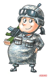 台军拟换灰色数字迷彩服 专设孕妇装野战服(组图)