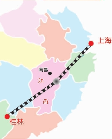 沪昆线铁路线路图图片