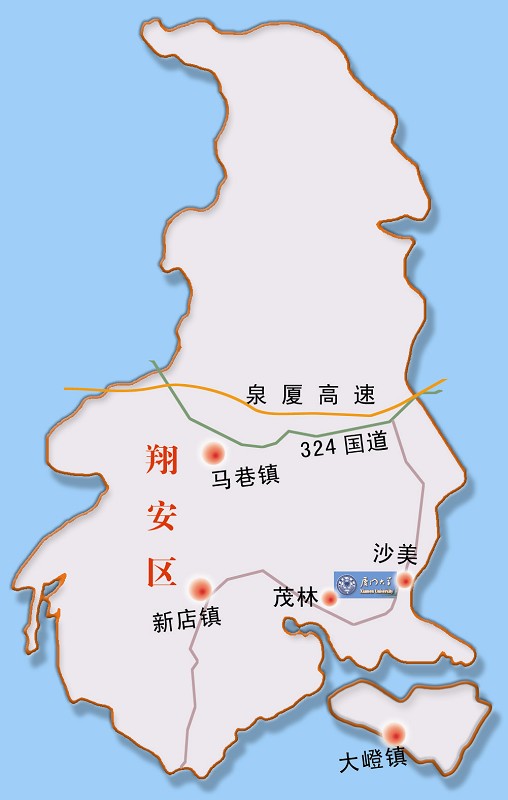 厦门翔安区政府地图图片